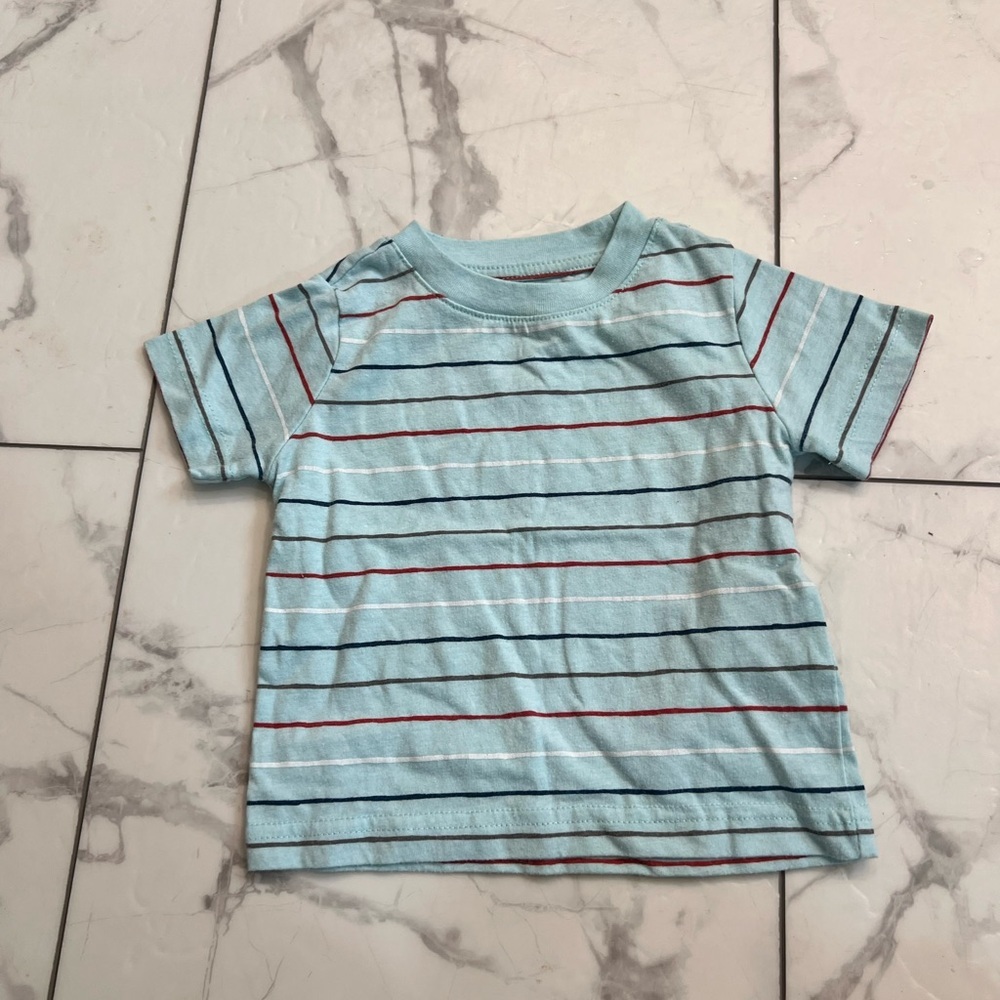 Wonderkids Blue Tee with Red and White Stripes